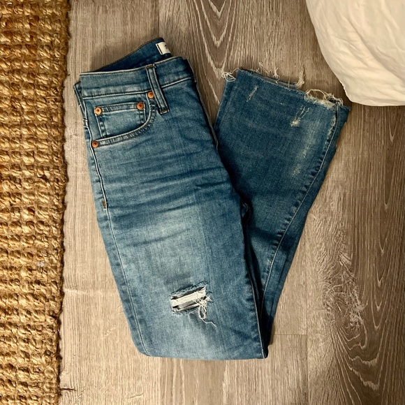 Madewell Cali Demi Boot Jeans - Bess Wash - Raw Hem - Picture 6 of 13